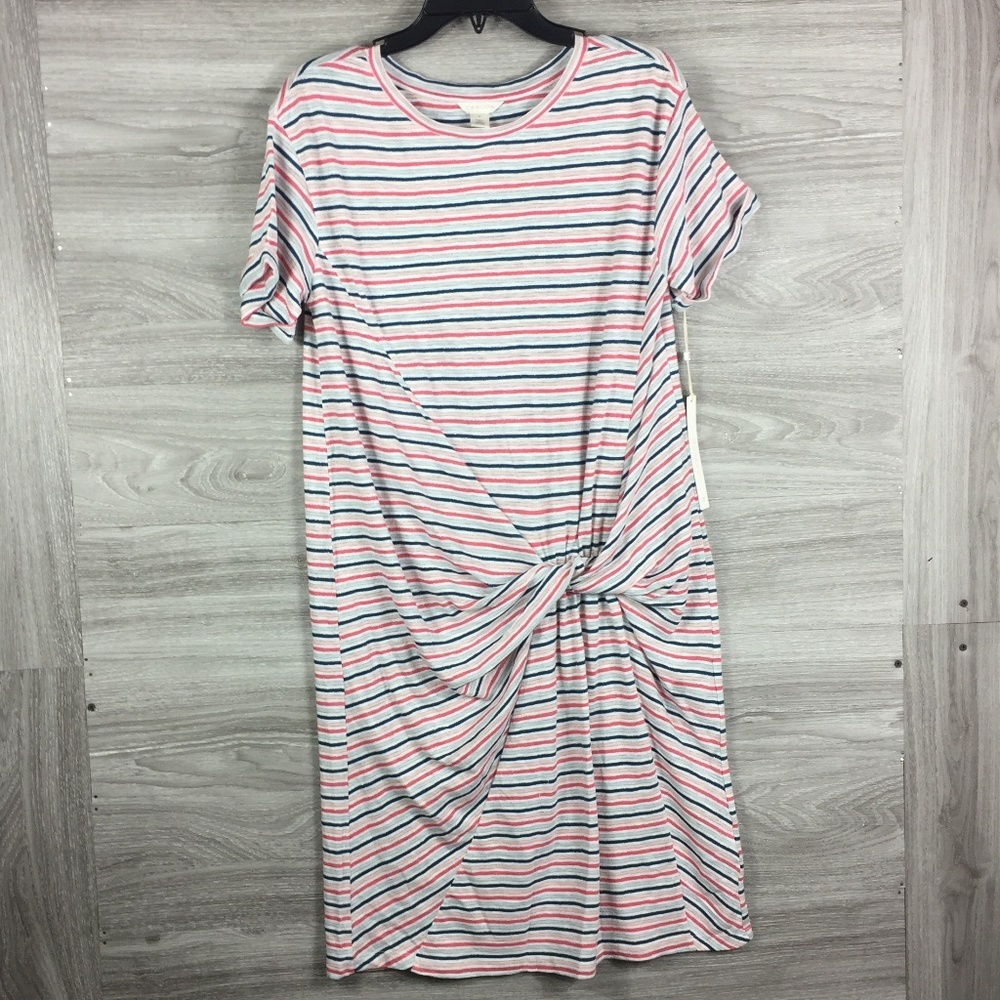 Caslon Knot Front T-Shirt Dress